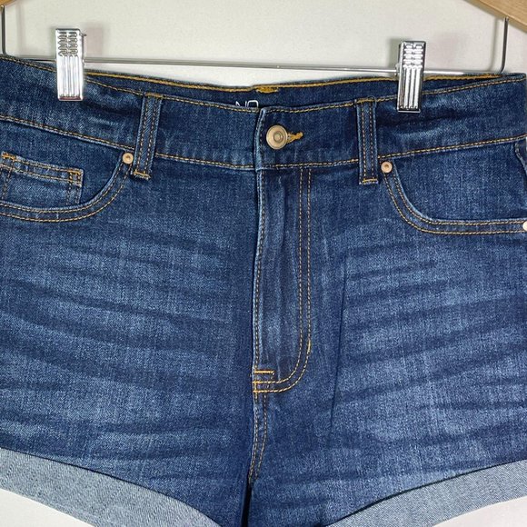 4/$25 Nobo Shorts High Rise Dark Wash Denim‎ Cuffed Junior Size 9 - Picture 3 of 7